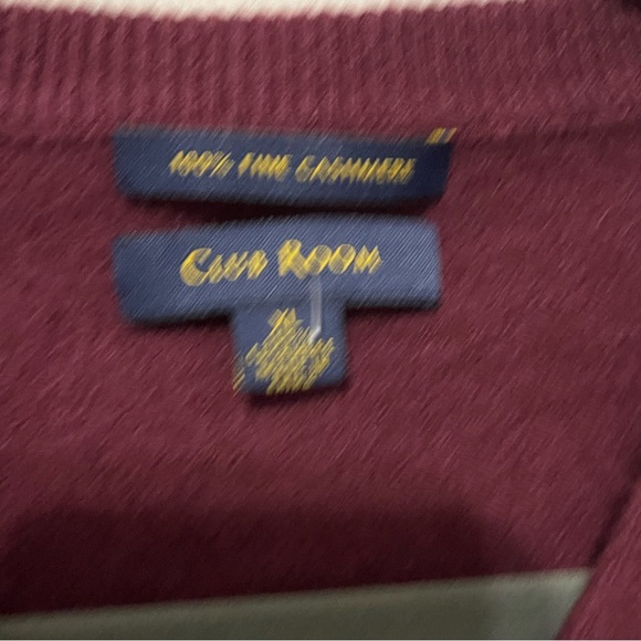 Club Room 100% Fine Cashmere Maroon V Neck Sweater - Picture 6 of 6
